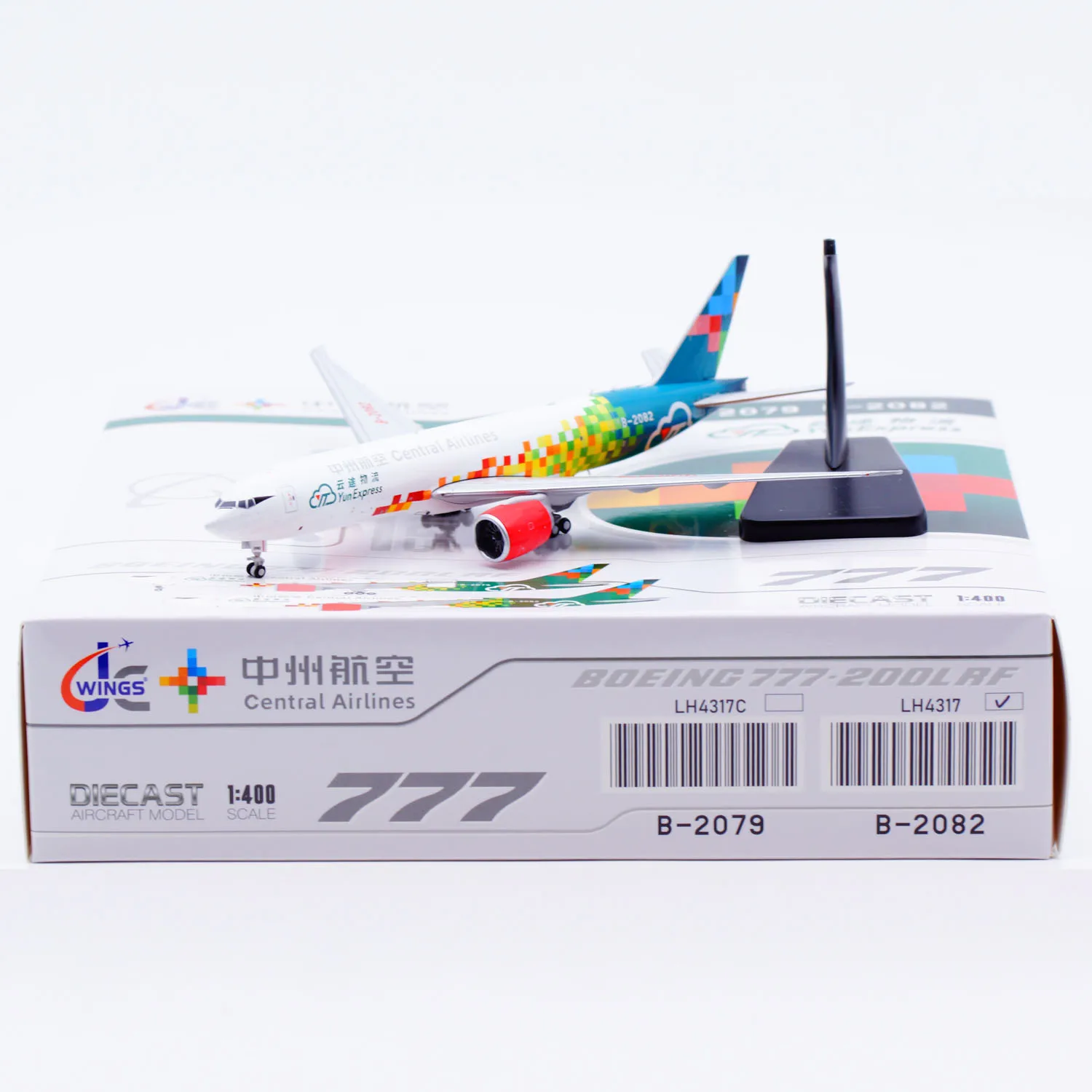 

Коллекционная модель самолета из сплава LH4317 JC Wings 1:400 Central Airlines Boeing B777F, литая под давлением, с подставкой, B-2082
