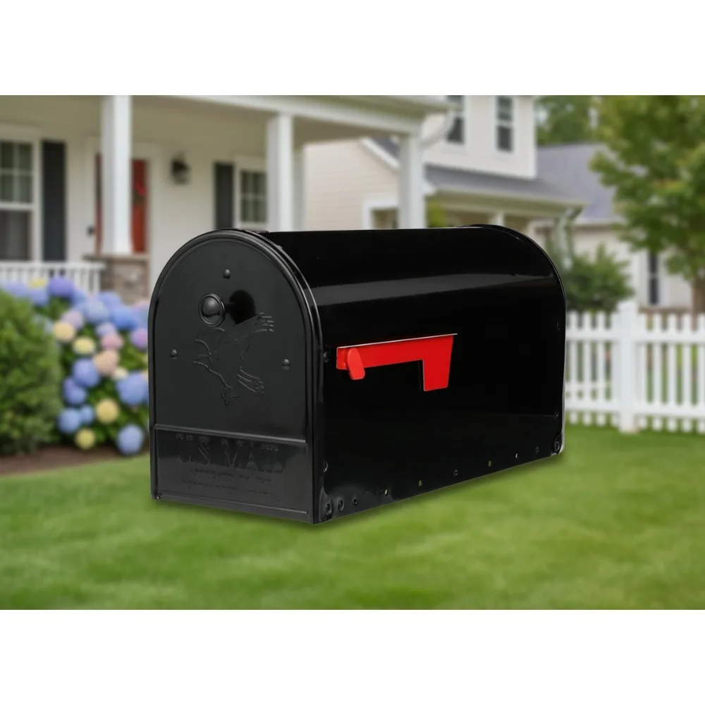 

Large Capacity Double Door Mailbox, Rust-Proof Black Finish, High Volume Delivery for Homes and Offices