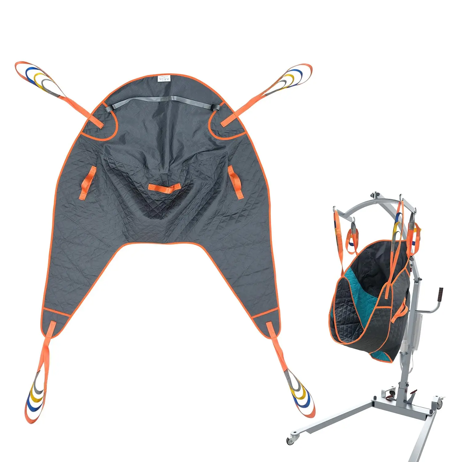 

Padded U-Sling, Universal Lift Sling, Home Use, Divided Leg & Adjustable Head Support for Toileting, Size L, Supports 500 lbs