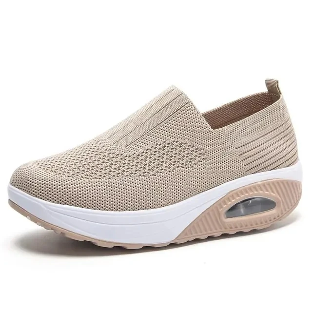 Summer Women Shoes Vulcanized Sneakers New Fashion Platform Solid Color Flats Casual Breathable Wedges Female Walking Shoes Lady