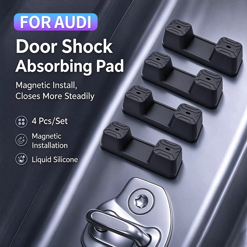 Magnetic Car Door Latch Shock Pad For Audi A4 A6 Q3 Q5 B9 C8, Silicone Door Lock Buffer Cushion, Mute Shock Absorber  Protector