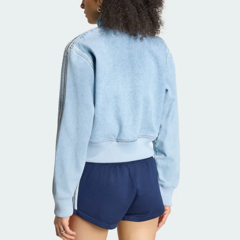 Adidas Clover Women's Striped Turtleneck Zipper Long Sleeve KQ6492