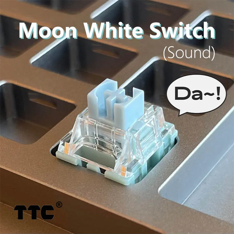 TTC الأبيض المزرق التبديل للألعاب لوحة المفاتيح الميكانيكية الصامت HIFI اللمس مفاتيح 3Pin 42gf تخصيص مصنع تزييت