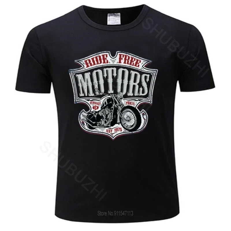 

men O-Neck Teenage T-Shirt Motard - Moto Motorcycle Chopper Bobber Old School summer black t shirt bigger size tops