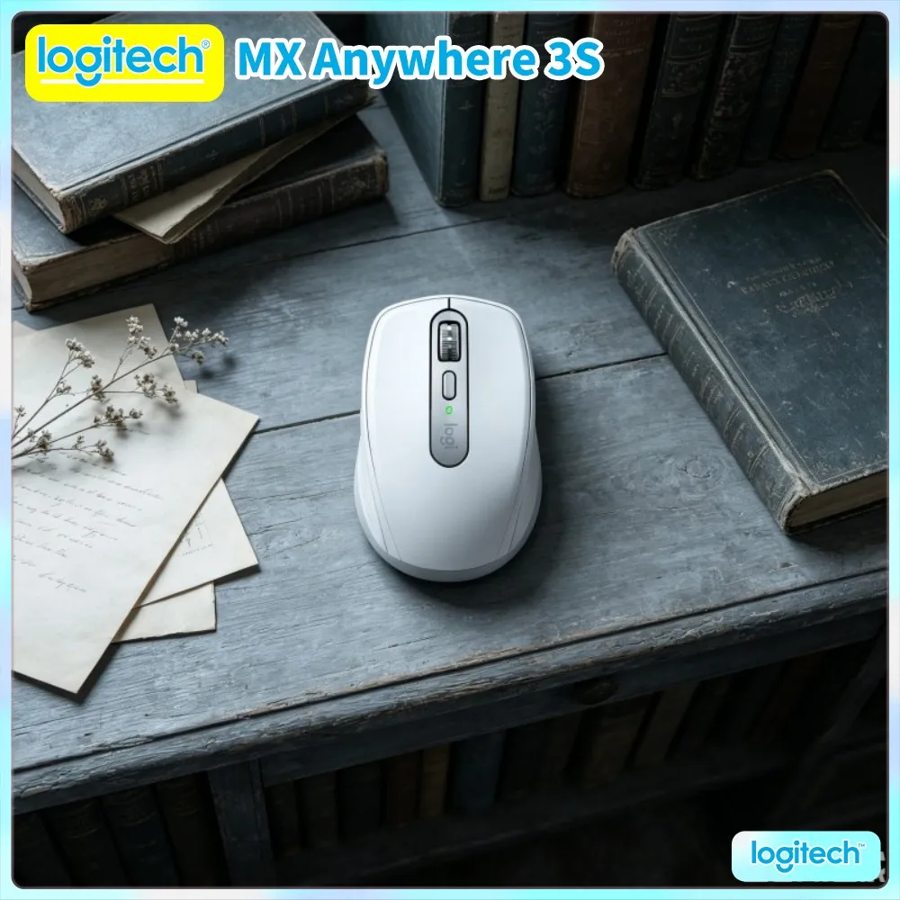 Professional Logitech MX Anywhere 3S Mouse - 8K DPI Darkfield, Magspeed Scroll, Silent Click, USB-C Fast Charge For Trip