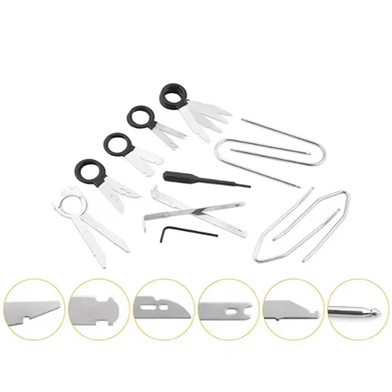 20PCS/Set Radio Removal Tool Key Stainless Steel Blue Removal Pry Tool Kit Car Radio Removal Tool For Truck - view 5
