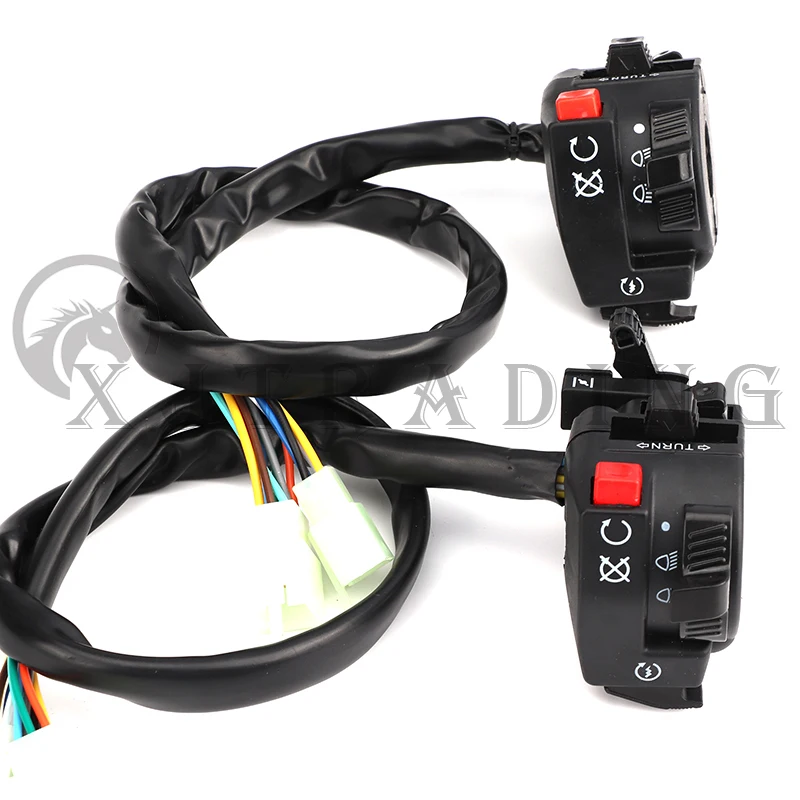 Motorcycle Light Hi-Lo Beam Kill Electric Start Turn Horn 5-Function Switch with Choke Lever for ATV Buggy Quad Bike 4 Wheeler