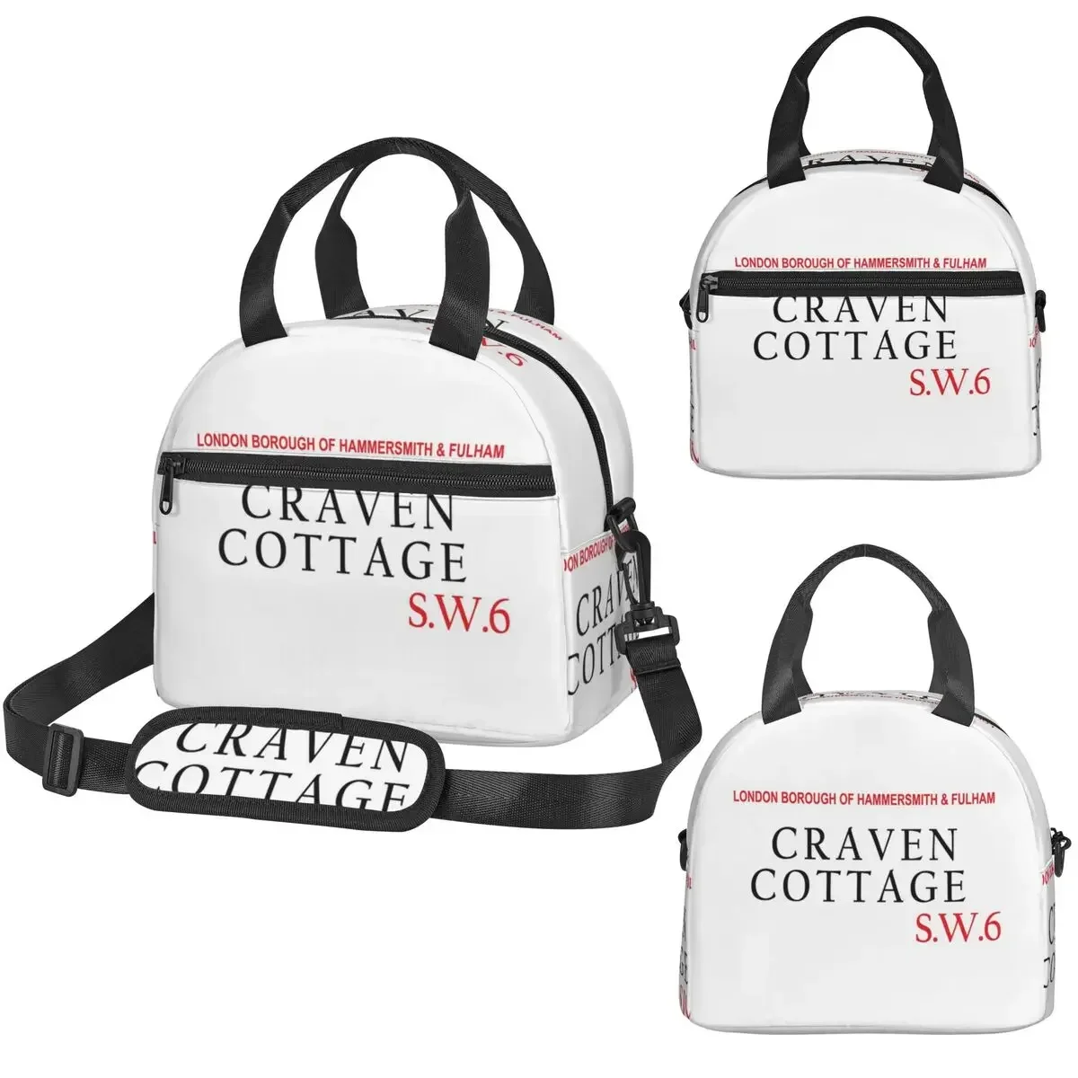 Craven Cottage Fulham Sw6 Sudadera ligera con capucha, bolsa térmica para el almuerzo para niños, caja térmica escolar, bolsa térmica portátil para el almuerzo