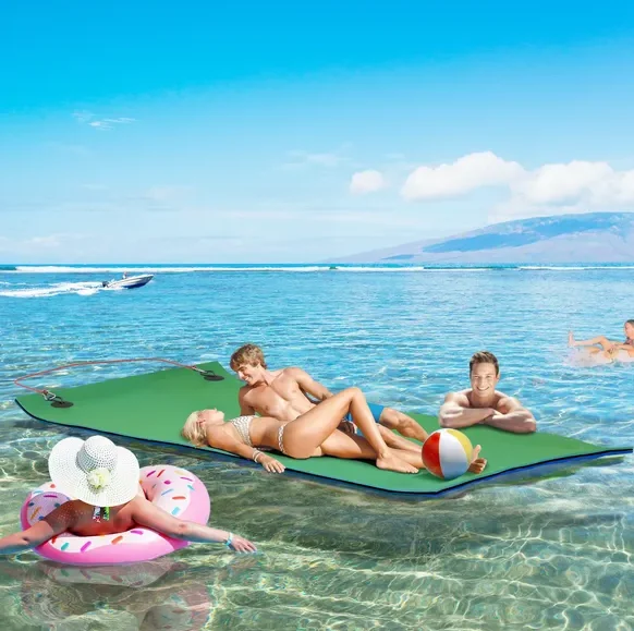 Soozier 9' x 6' Tappetino per acqua Lily Pad per 2 adulti, Tappetino per acqua galleggiante per lago, piscina, oceano, spiaggia e canottaggio, Verde