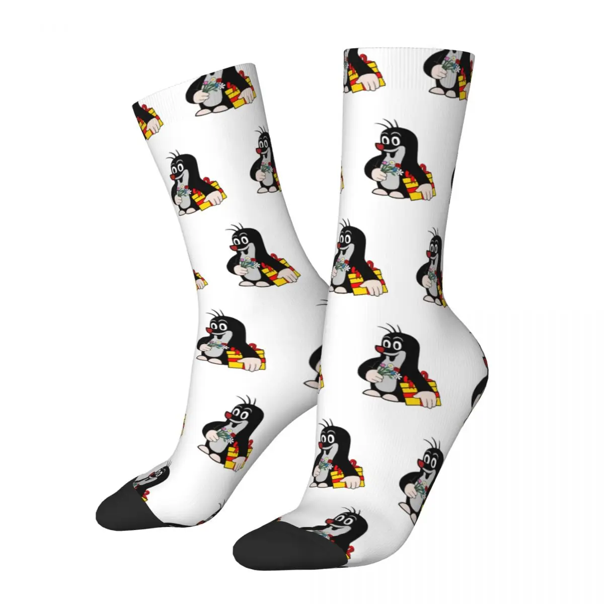 Happy Men's compression Socks Gift Retro Harajuku Krtek The Mole Street Style Novelty Seamless Crew Crazy Sock Gift Printed