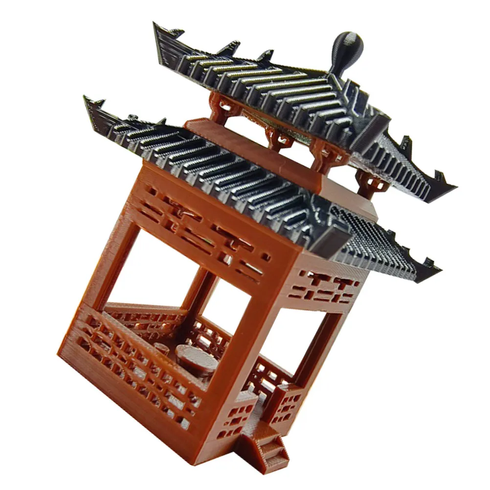 Mini Pavilion Zen Garden Ornament Traditional Chinese Style Finish Micro Landscape Aquarium Fairy Garden Decoration Home