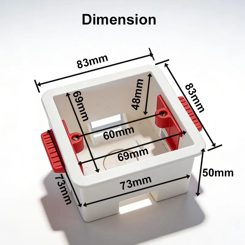 Wallpad 1 2 3 Gang Plasterboard Plastics Installation Bottom Box Dry Wall Switch Socket Installation Box White 50mm Depth
