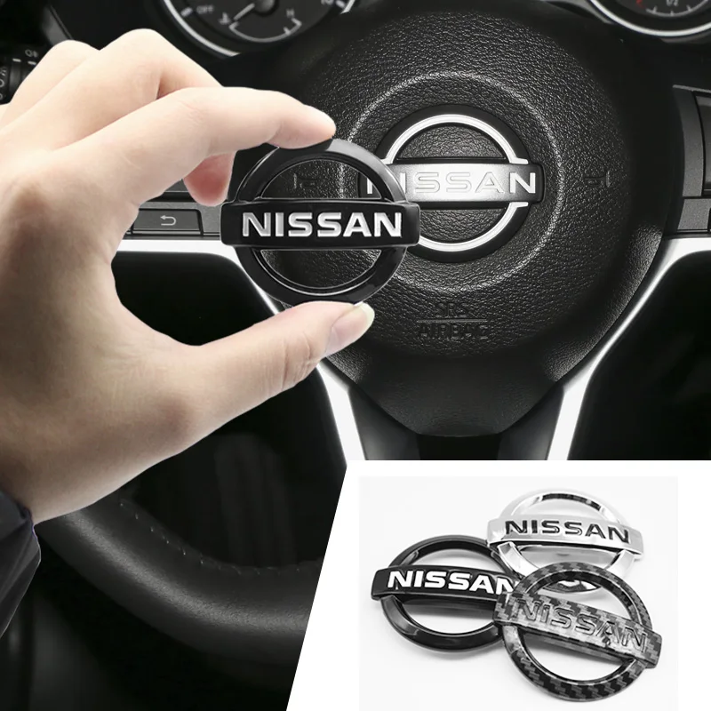 52 مللي متر/56 مللي متر ABS عجلة توجيه سيارة مركز شعار شارة لنيسان قاشقاي X Trail تيدا ملاحظة جوك سنترا باترول ميكرا ألتيما #4