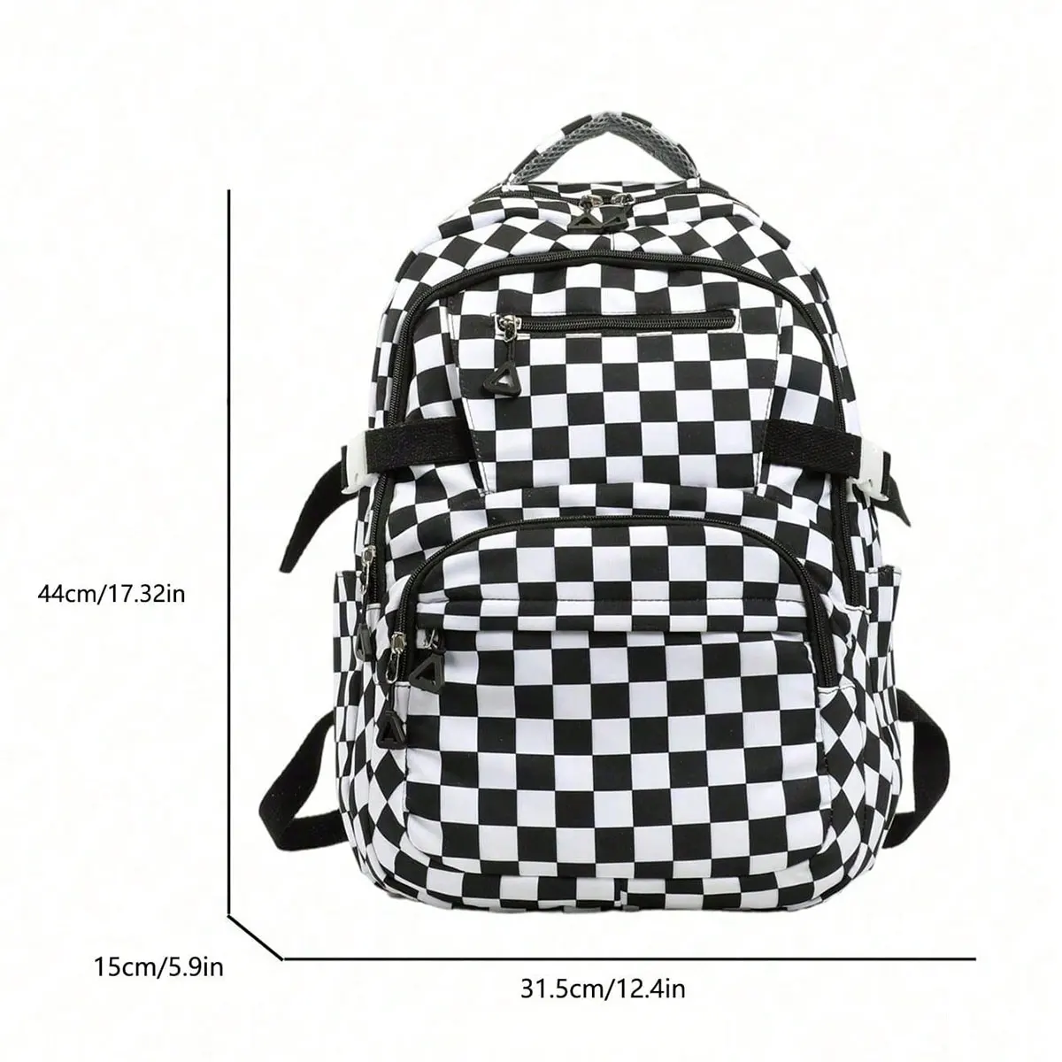 Neutral Style Fashionable Checkerboard Large Capacity Student Backpack Nylon Lightweight Casual Backpack Campus Sports Backpack