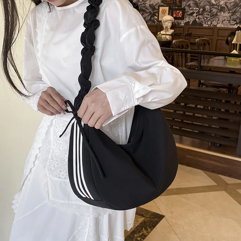 Borsa per gnocchi in tinta unita da donna a tracolla piccola per il tempo libero vento pigro grande capacità viaggi fuori dalla strada