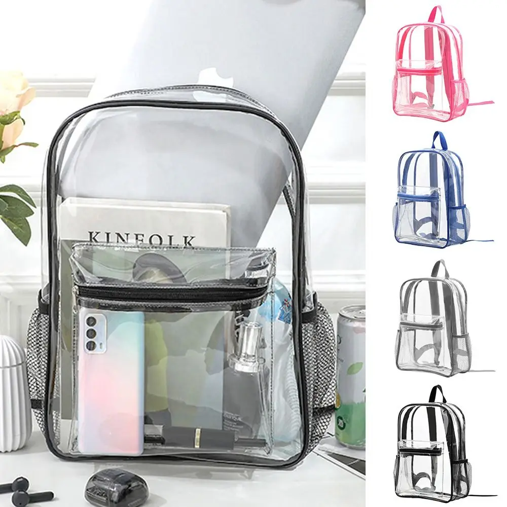 Fashion Large Capacity Transparent Backpack Storage Luxury Designer Waterproof Shoulders Bag PVC Knapsack Outdoor Sports