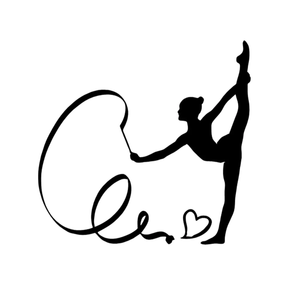 

14.5X10.3cm Gymnast Silhouette Vinyl Car Stickers Waterproof for SUV Window Bumper - Sports Passion Auto Body Decor Accessories