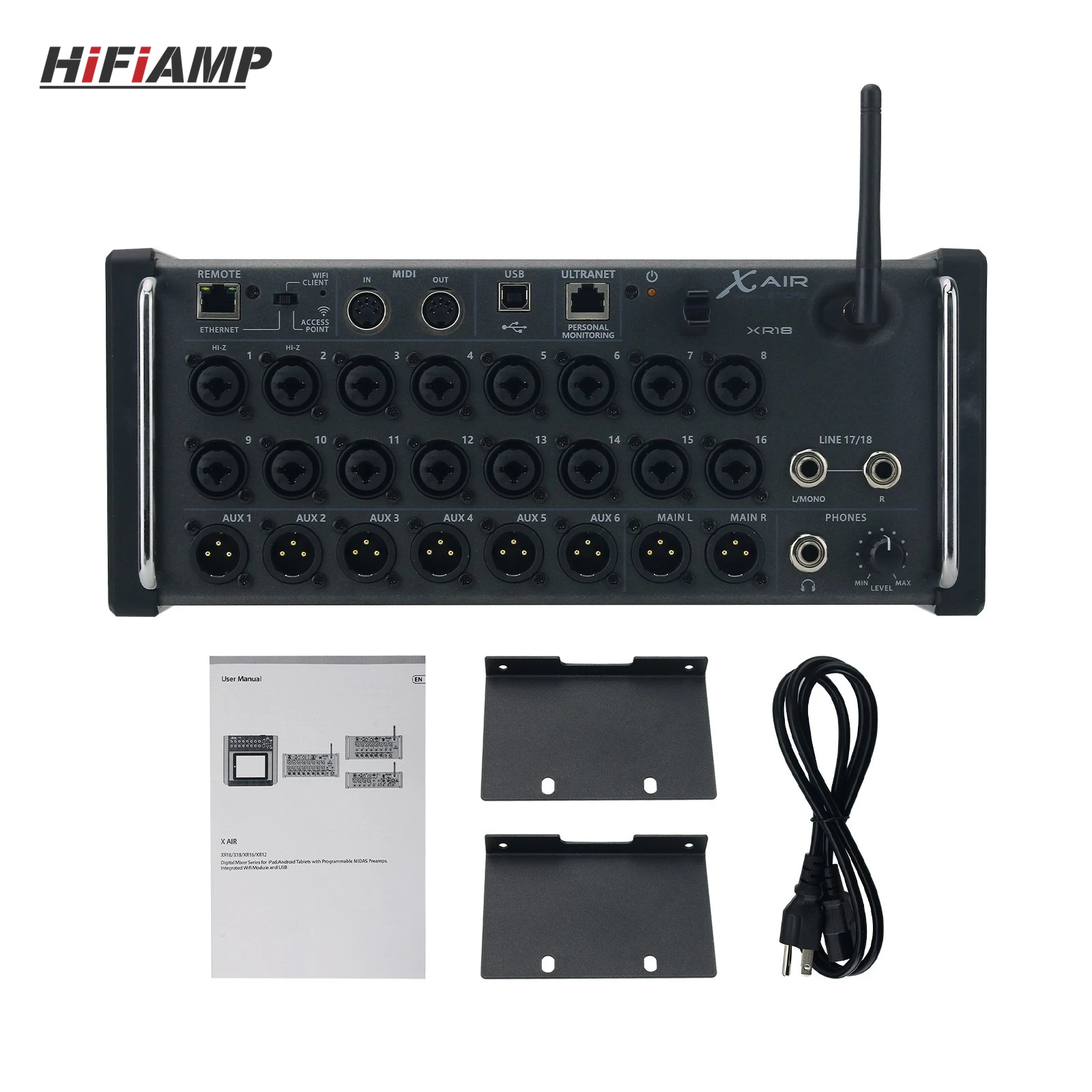 XR18 V2: Mesa de mistura digital de 18 canais e 12 barramentos, para montagem em rack, com Wi-Fi integrado, ideal para DJs e sistemas de som ao vivo.