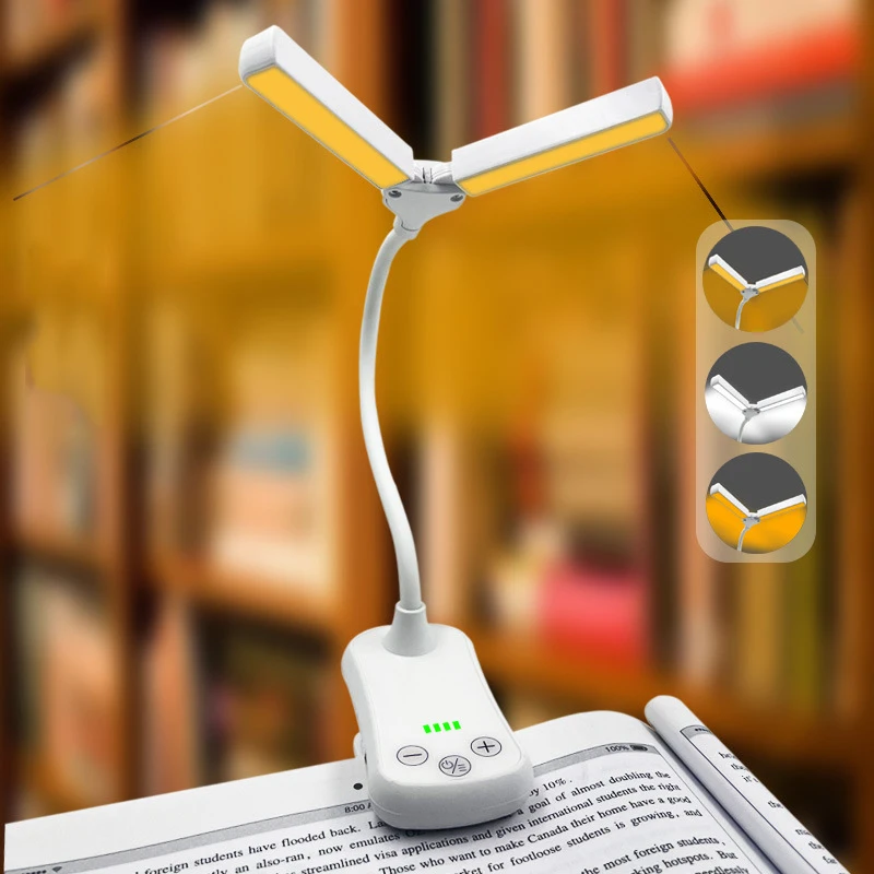 3 models Rechargeable Book Light for Reading in Bed Eye Caring 8 Color Temperatures Stepless Dimming Brightness Night Lights