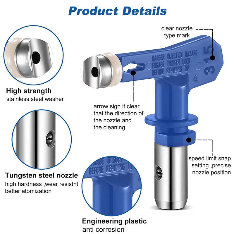 Форсунка для аппарата для безвоздушного распыления, насадка для аппарата для распыления латексной краски, аксессуары для аппарата для распыления под высоким давлением