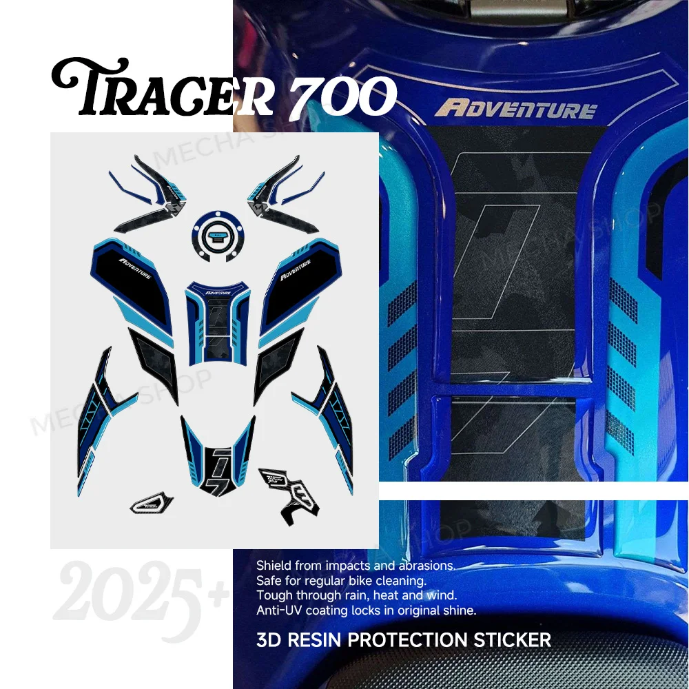 For Tenere 700 T700 Tank Pad Side Fairing Protection 3D Sticker Motorcycle Kit 2025-2026