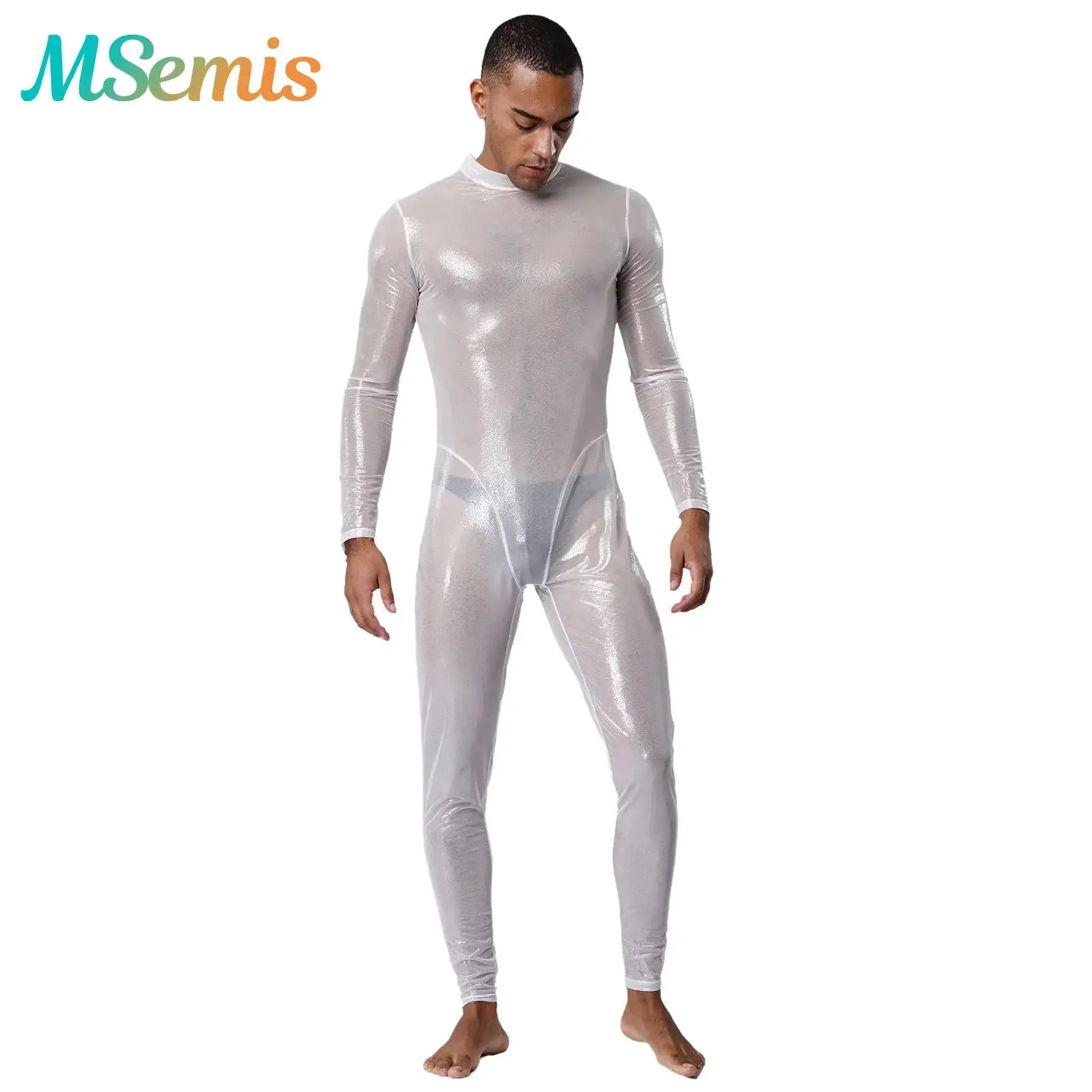 

Мужское нижнее белье, блестящий металлик, прозрачный комбинезон, леггинсы, сексуальные колготки, комбинезон для всего тела, длинные брюки, комбинезон, костюм