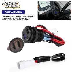 3.0 Quick USB Charger 3 Pin Outlet Power Connector For Yamaha Tenere 700 XTZ07 XTZ700 T7 2019-2024 Cable Plug Adapter Socket