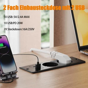 TABELLE TYP C Typ C, versteckte Energie, 2m Verlängerungskabel, Home Desk, Push in Sockets, PD20W Hauptverkaufstabelle Hauptverkaufstabelle - №1