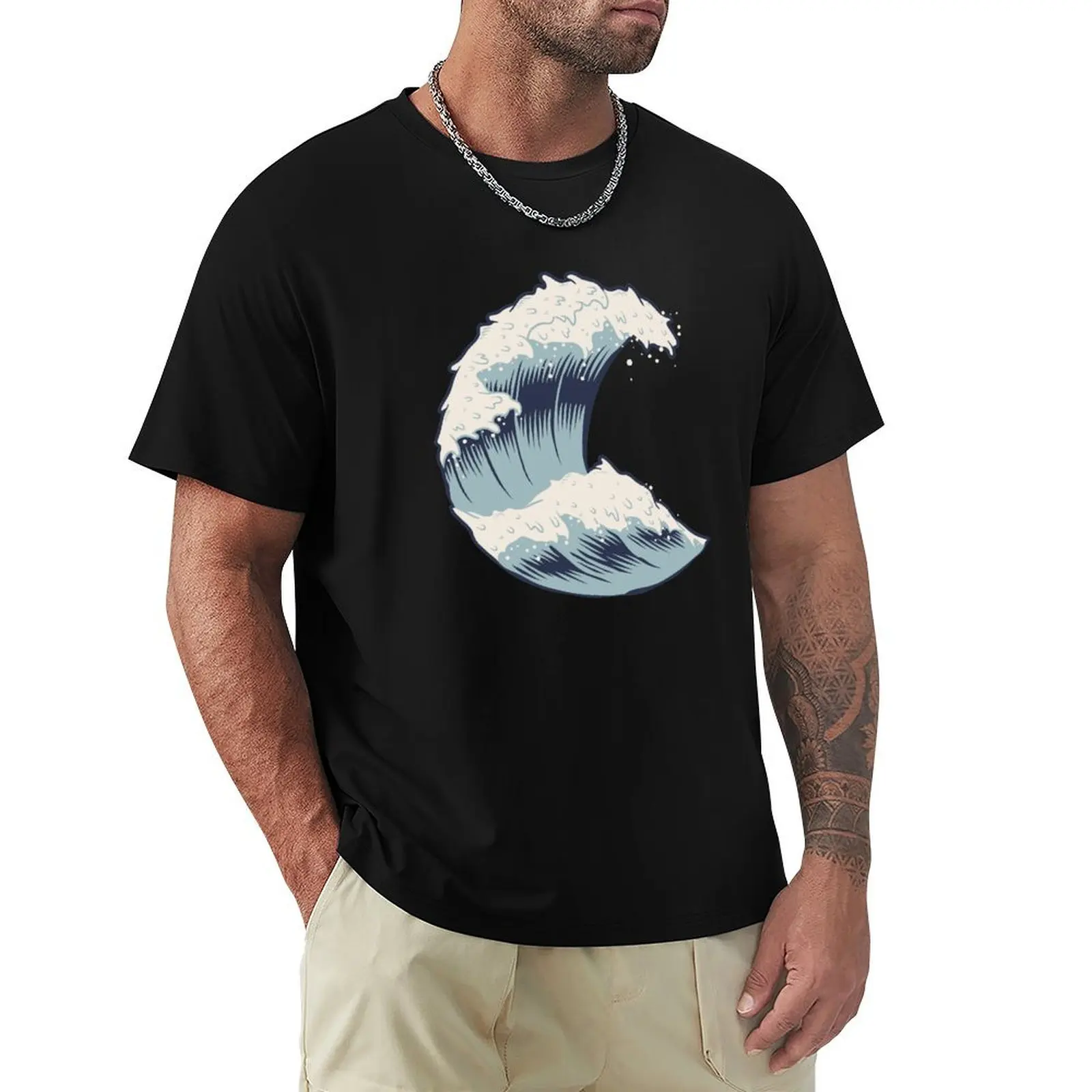 Popular Wave T-shirt tees plain mens clothing