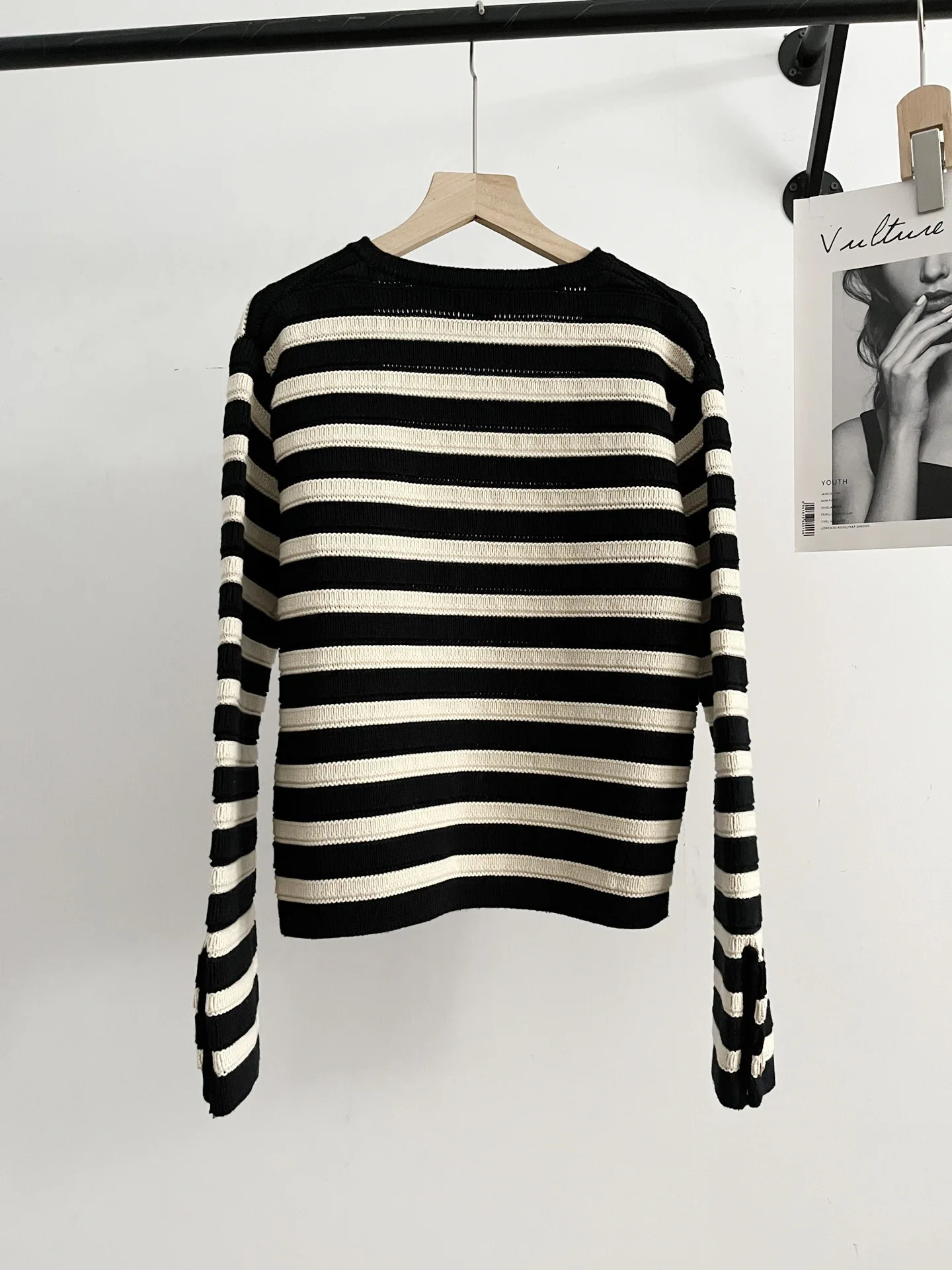 Fashion Striped Knitted Sweater Cardigans Women Elegant Simple Single Breasted Outerwear 2024 New Female Jumper Casual Chic Top