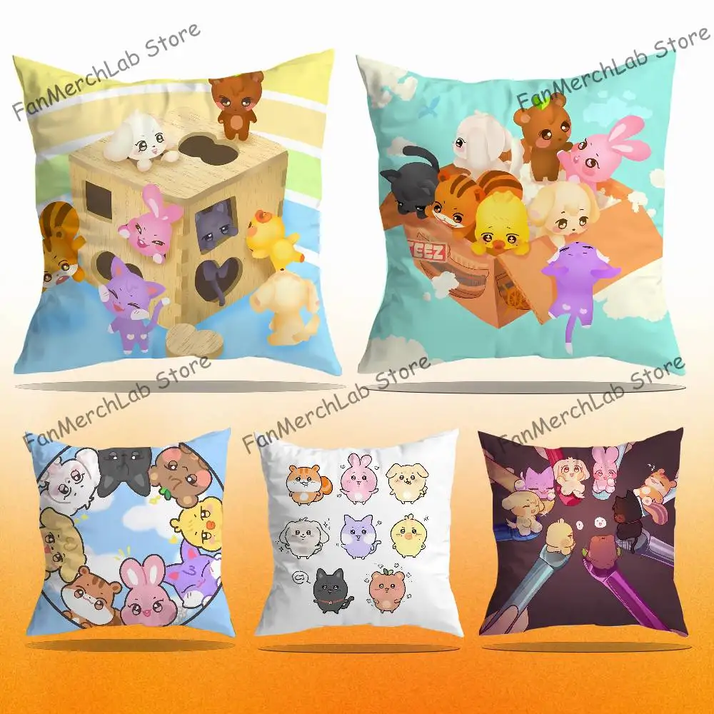 

Cute A-ANITEEZ Anime Pillow Case Anti-dustmite Pillowcase Invisible zipper silky short plush Sofa cushion cover
