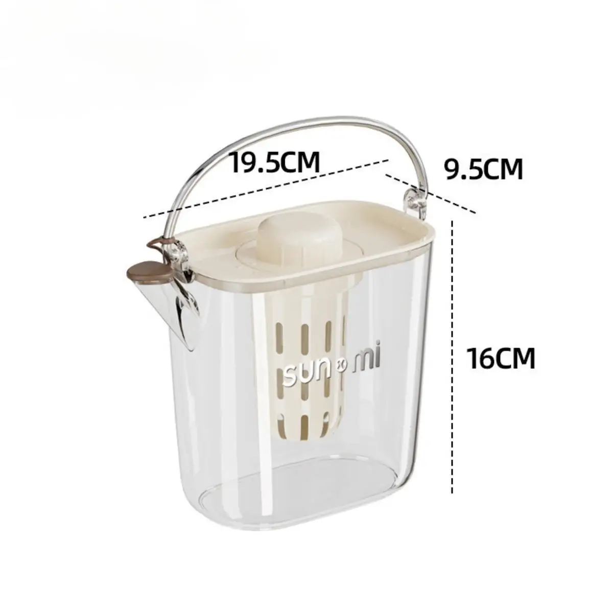 Beverage Dispenser 1200ml Teapot with Spigot Juice Water Pitcher Manual Cold Kettle for Lemonade Fridge Camping Garden Kitchen