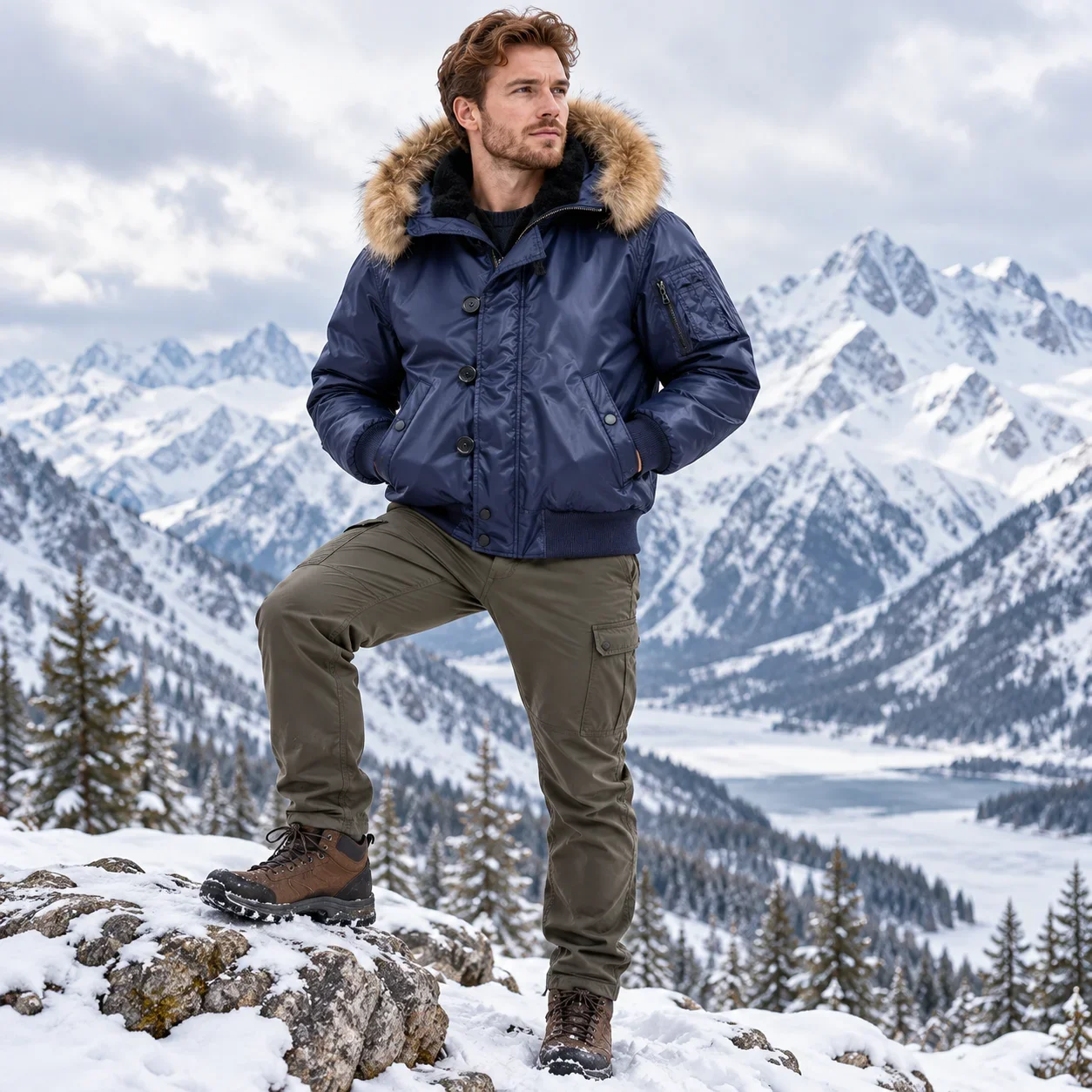 Winter Tactical Jacket Men's Warm Fur Collar Hooded Cotton Padded Clothes Coat Outdoor Windproof Thermal Bomber Military Jacket