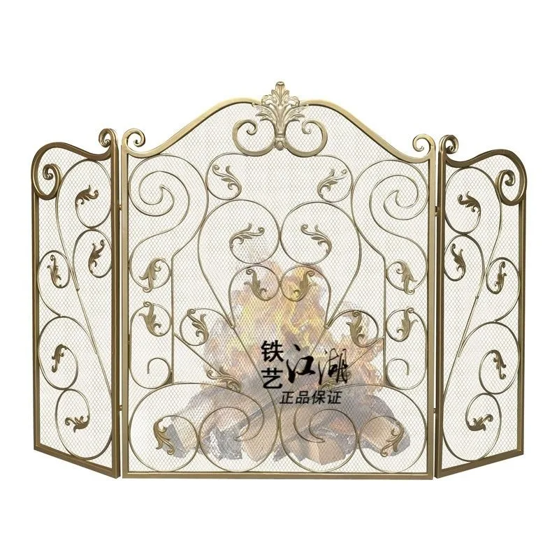 Living room European fireplace screen fire bar fireplace core with mesh wrought iron partition hollow decorative firepl