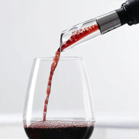  Circle joy Stainless Steel Fast Wine Decanter Wine Pouring Tool Portable Home Manual Wine Decanter Intake Bottle Pourer