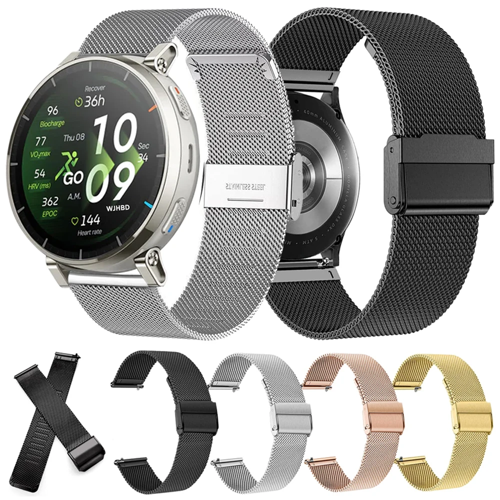 20 22mm Milan Mesh Loop Armband für Amazfit Active 3 45mm/Active 2/Max/BALANCE 2/Bip 6 5 3 Pro GTS4 mini Metall Uhrenarmband