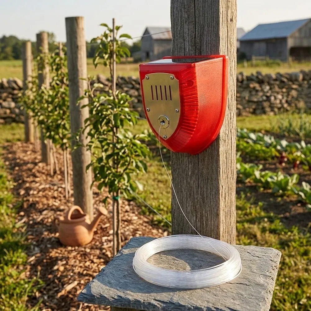 Solar Motion Sensor Alarm 129dB LED Flashing Weatherproof Outdoor Security Repeller For Farm Garden Warehouse Animal Deterrent