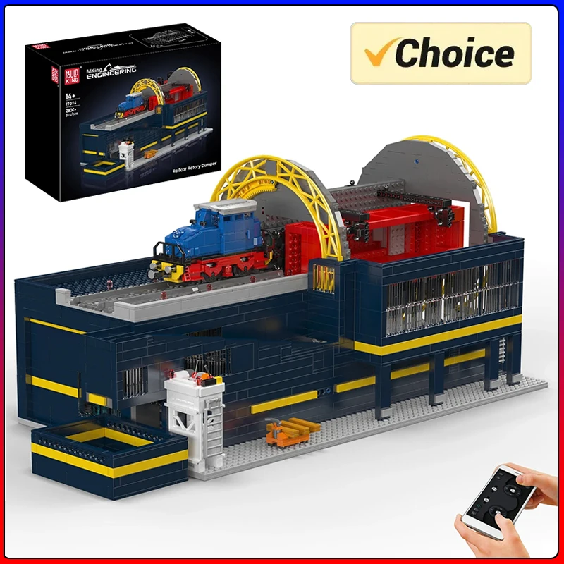Mold Koning 17094 Spoorweg roterende auto dumper Model Bouwstenen speelgoed MOC Bricks kits Techniek speelgoed voor kind Kerstcadeau