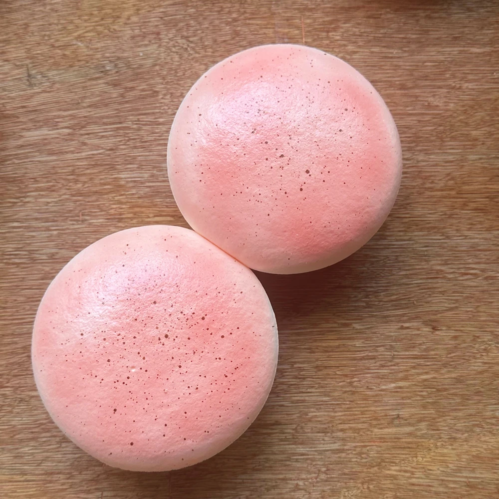 5inch 1pc Pastel Pink Cheese Cake Model Bottom Auto Restore Wrinkle Original Shape Soft Finger Sticky Toy Slow Rebound Play Food