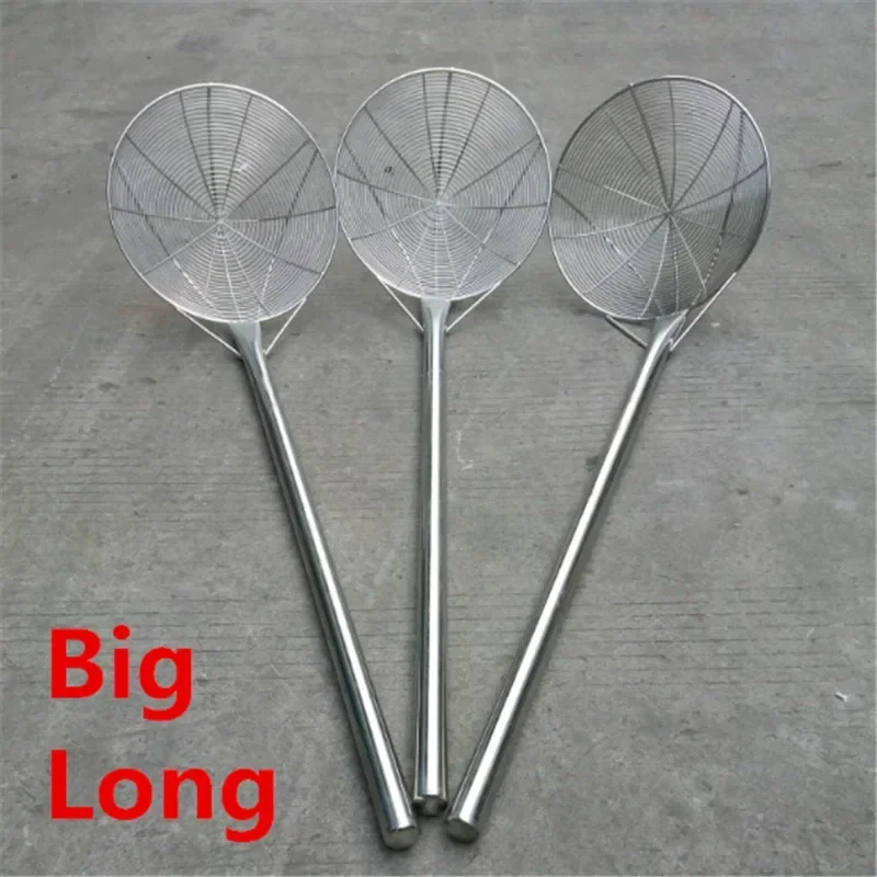 Strainers stainless steel Colander Soup Skimmer chef frying scoop noodles sieve canteen turner big large long mesh Fried basket