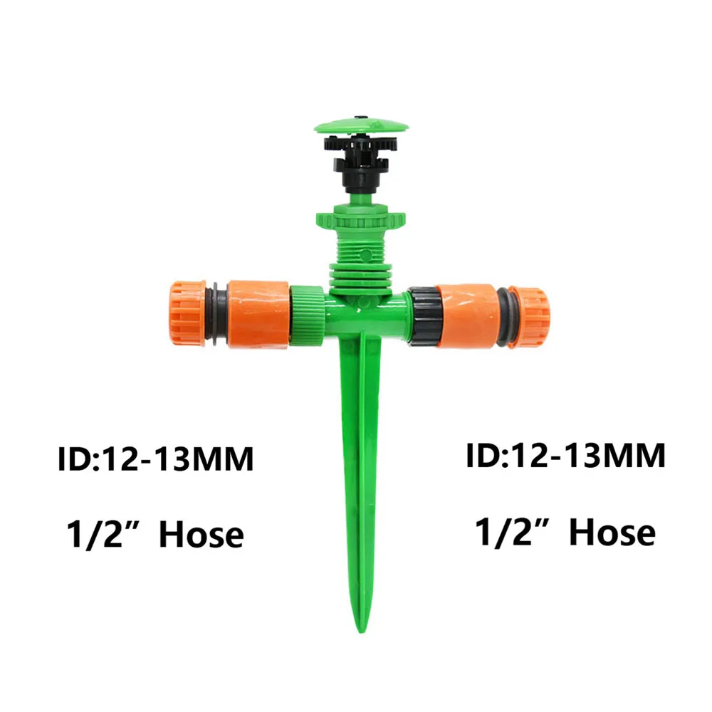 Aspersor de impacto basculante con pinchos ajustable, boquilla de riego para jardín y agricultura, riego de césped, chorro giratorio de 360 grados