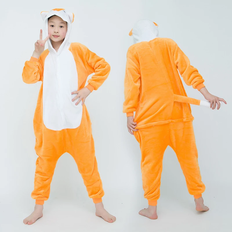 Kigurumi Fuchs Onesies Kinder Kinder Tier Overall Mädchen Jungen Pyjamas Cosplay Kostüme Für Weihnachten Halloween Party