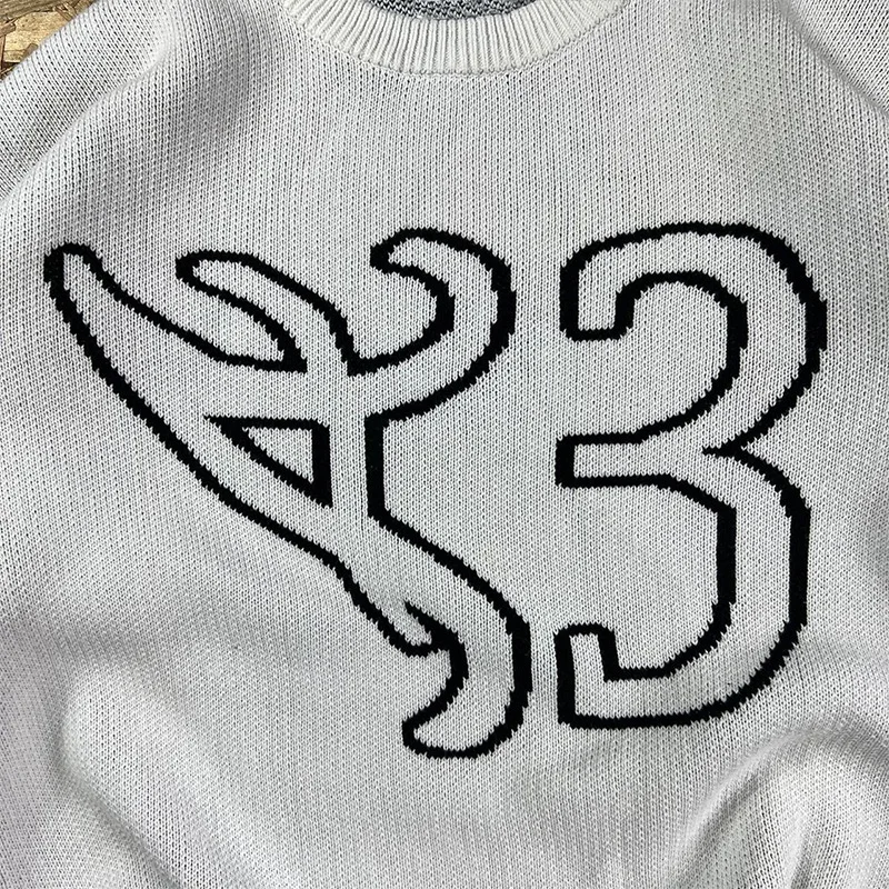 Gothic style unisex street wear sweater Y2K trendy Harajuku casual hip-hop letter pattern round neck pullover sweater