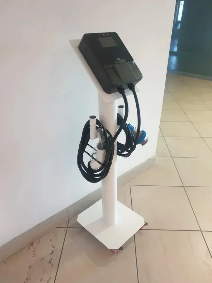 Ev Charger Type1 Type2 7kw 11kw 22kw Indicator and Screen Display Wallbox  AC EVSE Charging Station Floormounted