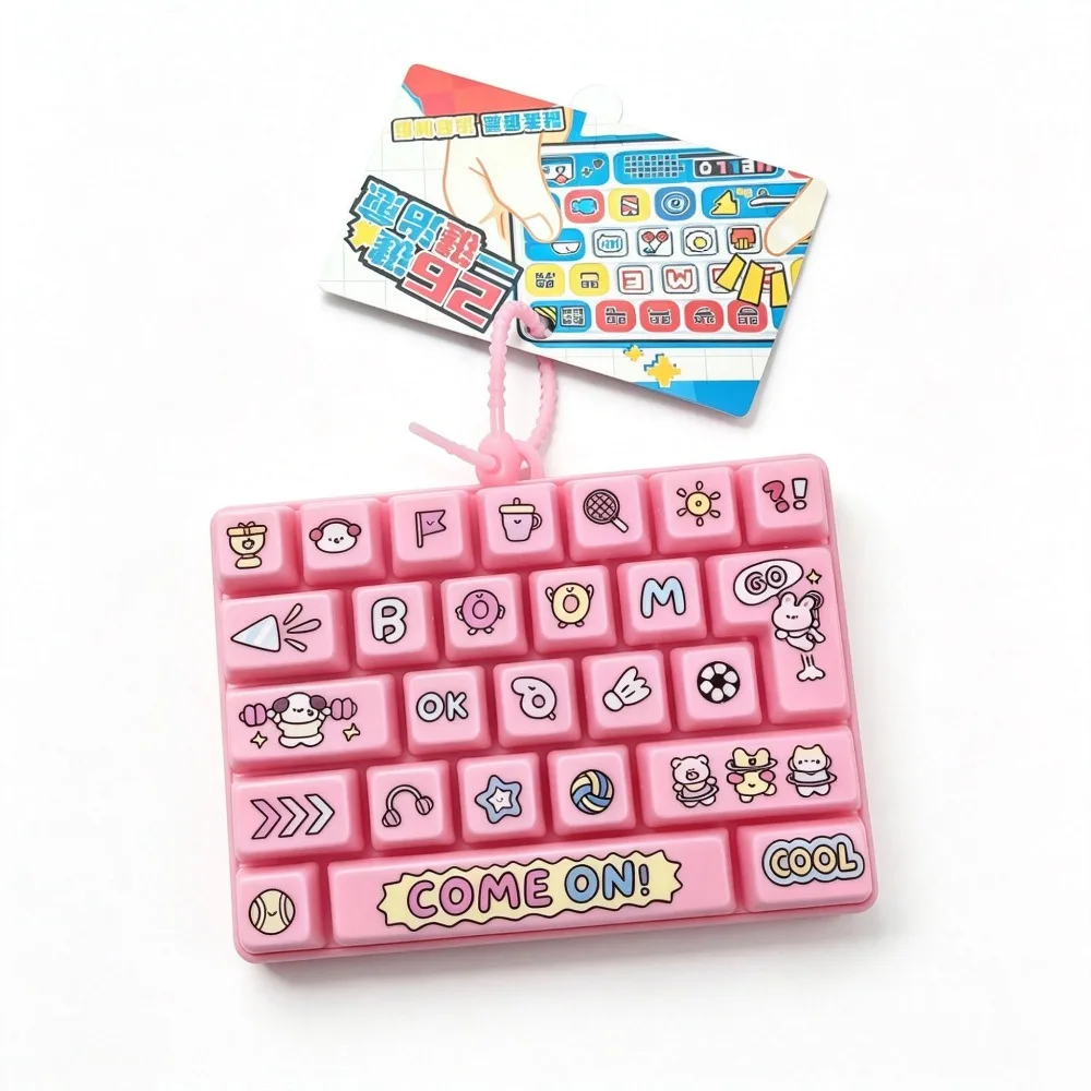 26-Key Decompression Button Transparent Dual-Tone Cute Design Mini Keyboard Pendant With lights Simulation Keyboard