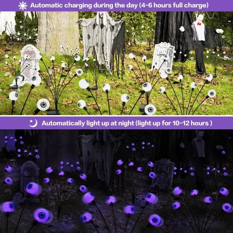 Halloween Outdoor Solar Simulation Eye Light Solar Eyeball Ghost Lights Garden Horror realistico bulbo oculare luci Decorative