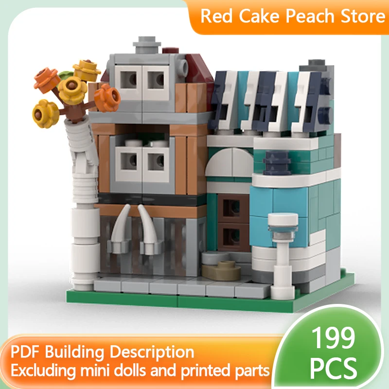 

Модель городской улицы MOC, строительные блоки, мини-архитектура, модульная технология, детские праздничные подарки, конструктор, игрушки для сборки