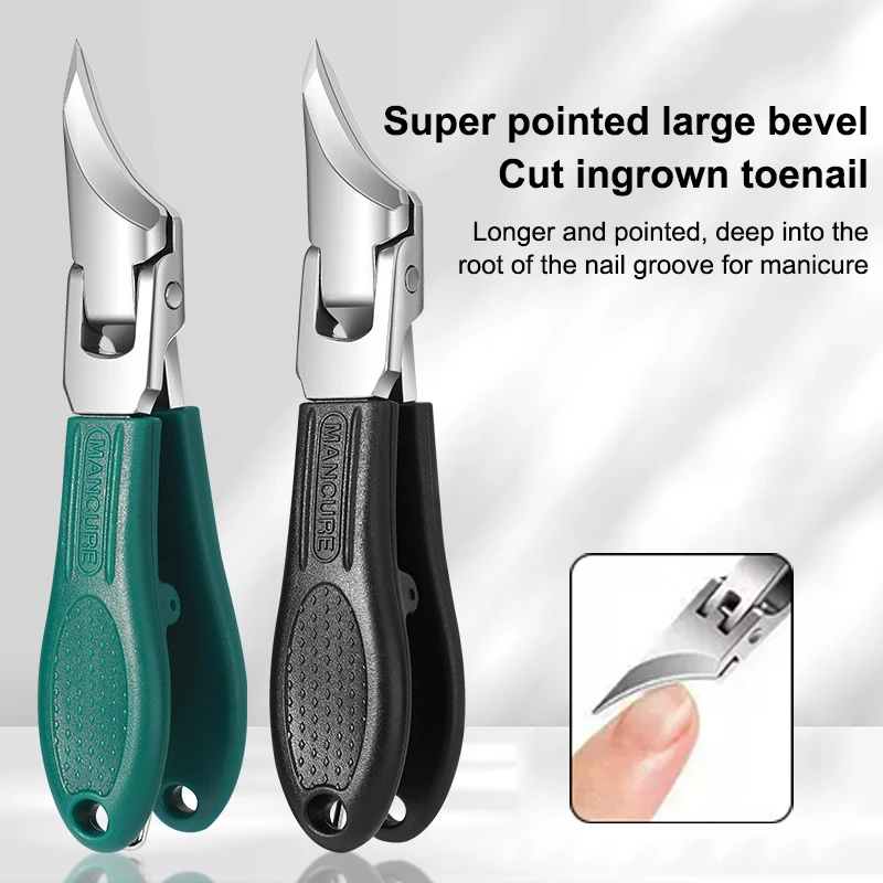 Anti-Splash Wide Opening Slanted Nail Clippers, Oblique Paronychia Nail Cutter Portable Fingernail Toenail Trimmer Manicure Tool