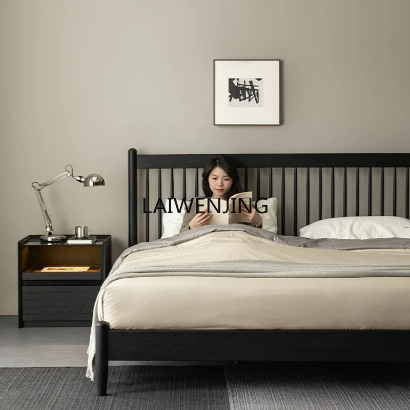 

CF Windsor Bed Solid Wood Black Ash Master Bedroom Home Modern Simple High-end