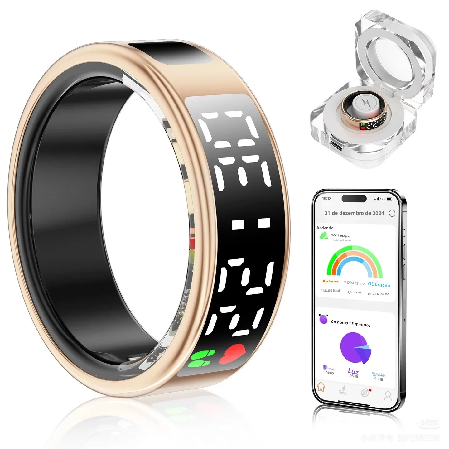 qino-r19smart-ring-men-women-free-charge-casetouch-screenheart-rate-blood-oxygenskin-temperature-5atm-waterproof-android-ios